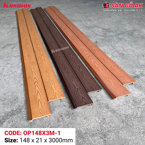 Tấm ốp gỗ nhựa ngoài trời Kosmos OP148X3M Copper Brown